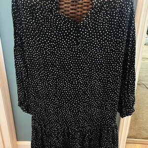 Elegant Black Polka Dot Dress